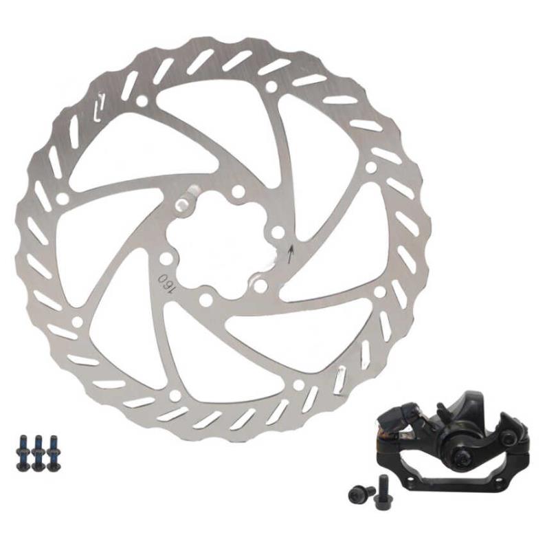 Bisiklet Fren Kaliperi + 160 mm 6 Vidalı Rotor Seti Bisiklet Disk Fren Arka Rotor+Kaliper Set