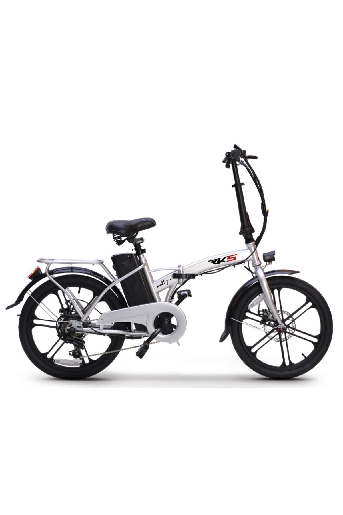 RKS MX25 PRO 20 Jant 250Watt 36 Volt 8Ah Bataryalı Elektrikli Katlanabilir Bisikleti Gümüş