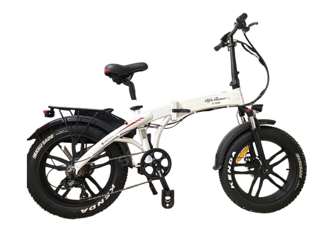 RKS Alfa Romeo R2 F1 Team 20 Jant Fat Bike Katlanabilir Elektrikli Bisiklet Beyaz Siyah