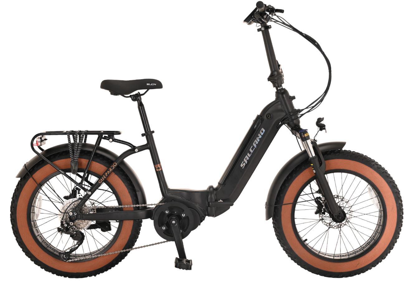 Salcano GUEPARDO 20" Jant Fat Bike 9 Vites Hidrolik Fren Elektrikli Katlanır Bisiklet Mat Siyah