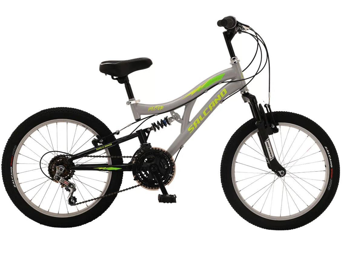 Salcano Hector 20 Jant Vitesli Pabuç Fren Çocuk Bisikleti (120 /145 CM ARASI BOY ) Gri Sarı Yeşil