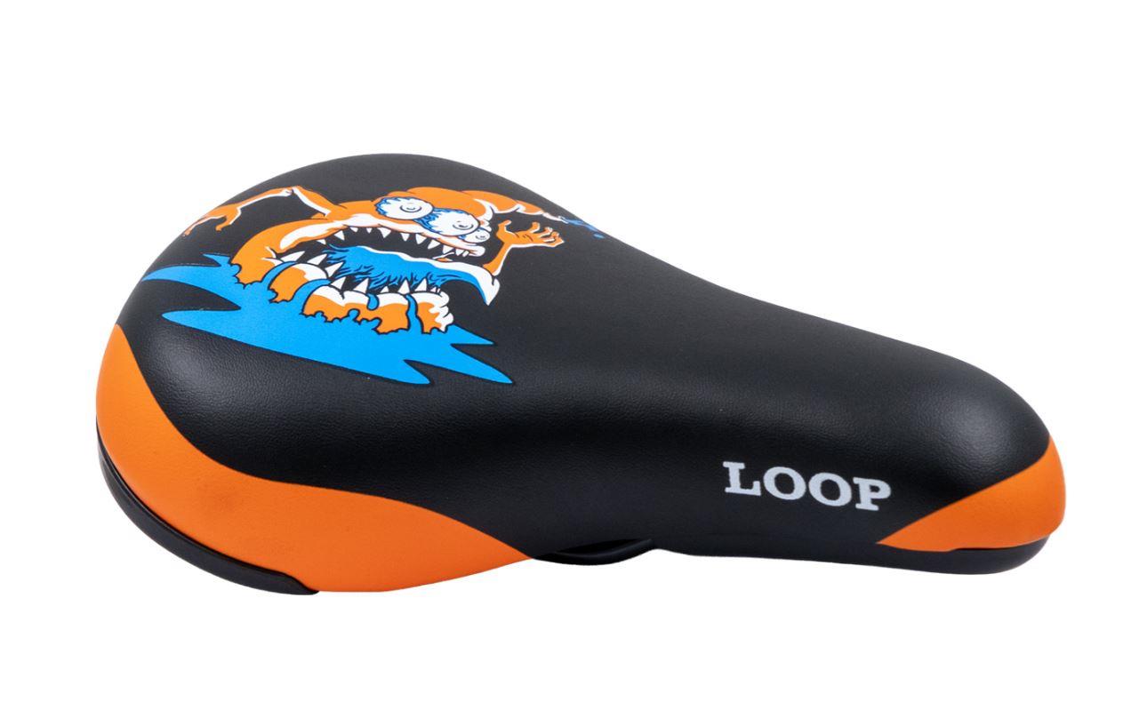 LOOP ZY-9404-A Sele 235x155mm 450gr Çocuk Bisiklet Selesi 16-20 Jant Uyumlu Siyah Turuncu Renk