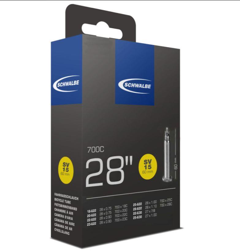 Schwalbe Sv15 28" 60Mm İnce Sibop İç Lastik 28 Jant Yol Bisikleti İç Lastiği 700x18-28c iç lastik