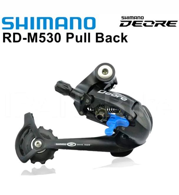 Shımano Deore ST-M530 9'lu Arka Aktarıcı 9V Siyah Ters Bacak Pull Back Geri Çalışır