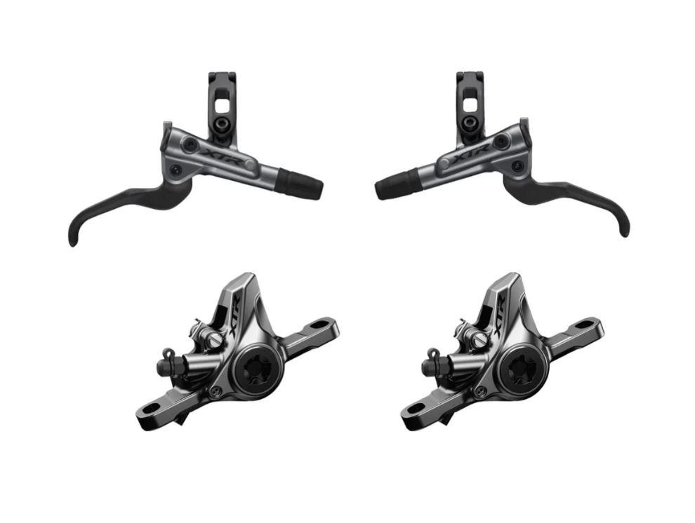 Shimano XTR M9100 Karbon Kollu Ön+Arka Hidrolik Fren Takımı Ön Arka Fren Takımı Titanium Balatalı