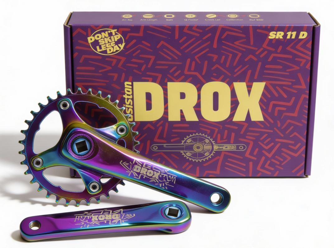 Asistan Drox SR-11 170 mm Rainbow Bisiklet Aynakol 34T Tek Yaprak Rainbow Aynakol Kare Mil 170mm