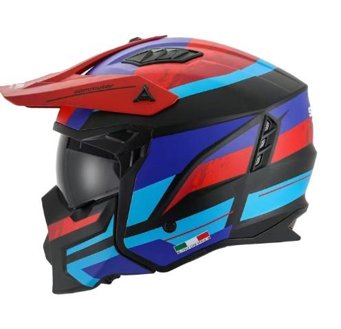 Sway X1-X Seul Track Modüler Full Face Çene Sökülebilen Motosiklet Kaskı XL Beden Siyah Kırmızı