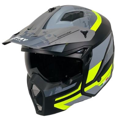 Sway X1-X Seul Track Modüler Full Face Çene Sökülebilen Motosiklet Kaskı 2XL Beden Siyah Sarı