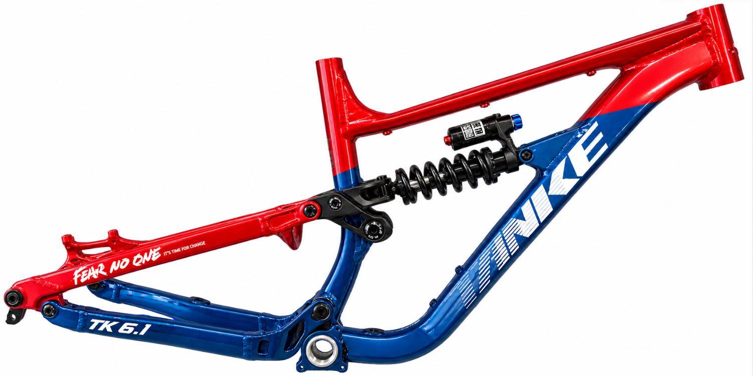 TANKE TK6.1 Orta Havalı Süspansiyon Dahil MTB Alüminyum Enduro Allmountain Kadro Blue Red Medium