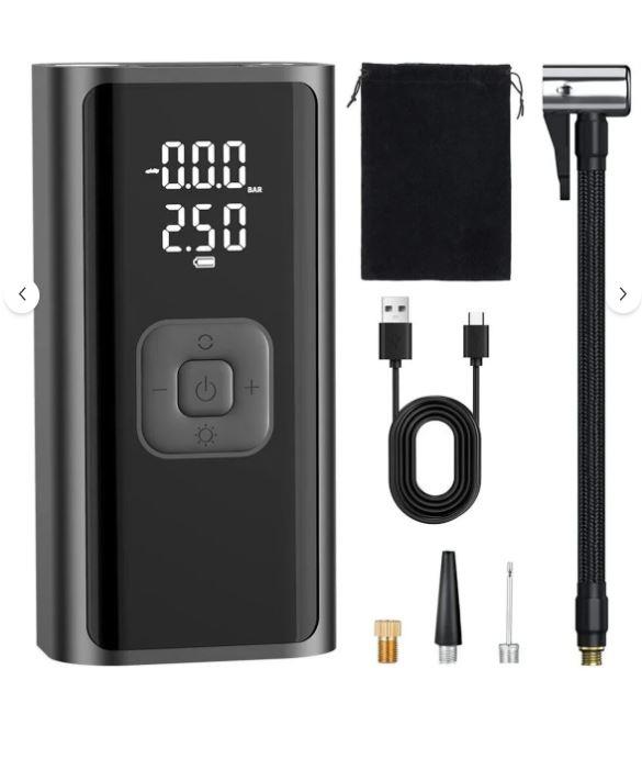 Taşınabilir Şarjlı Hava Pompası Kompresör 150 Psi Hava Pompası & Powerbank LED Işıklı, LCD Ekranlı 1012