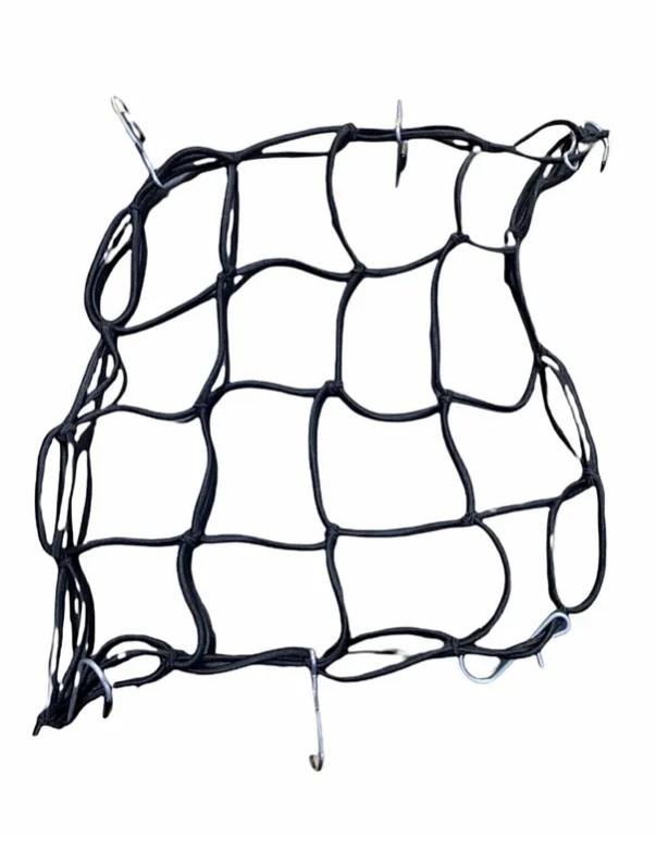 TEX 2010 Ahtapot Motosiklet Kancalı Kask Filesi Evrensel Kask Filesi Plastik Kancalı 40 X 40 Cm Siyah