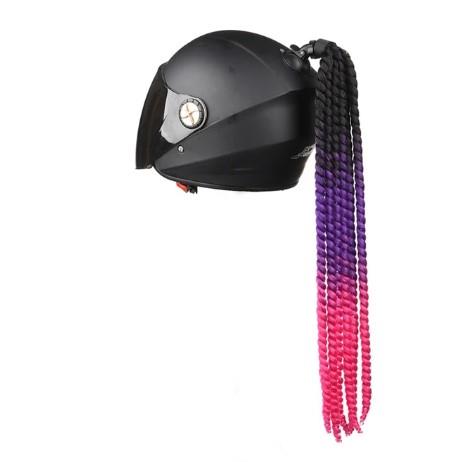 Tex Kask Süsü 4 Motosiklet Bisiklet Ve Kayak Kask Süsü Örgü At Kuyruğu Saç Mor