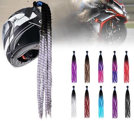 Tex Kask Süsü 4 Motosiklet Bisiklet Ve Kayak Kask Süsü Örgü At Kuyruğu Saç Yeşil