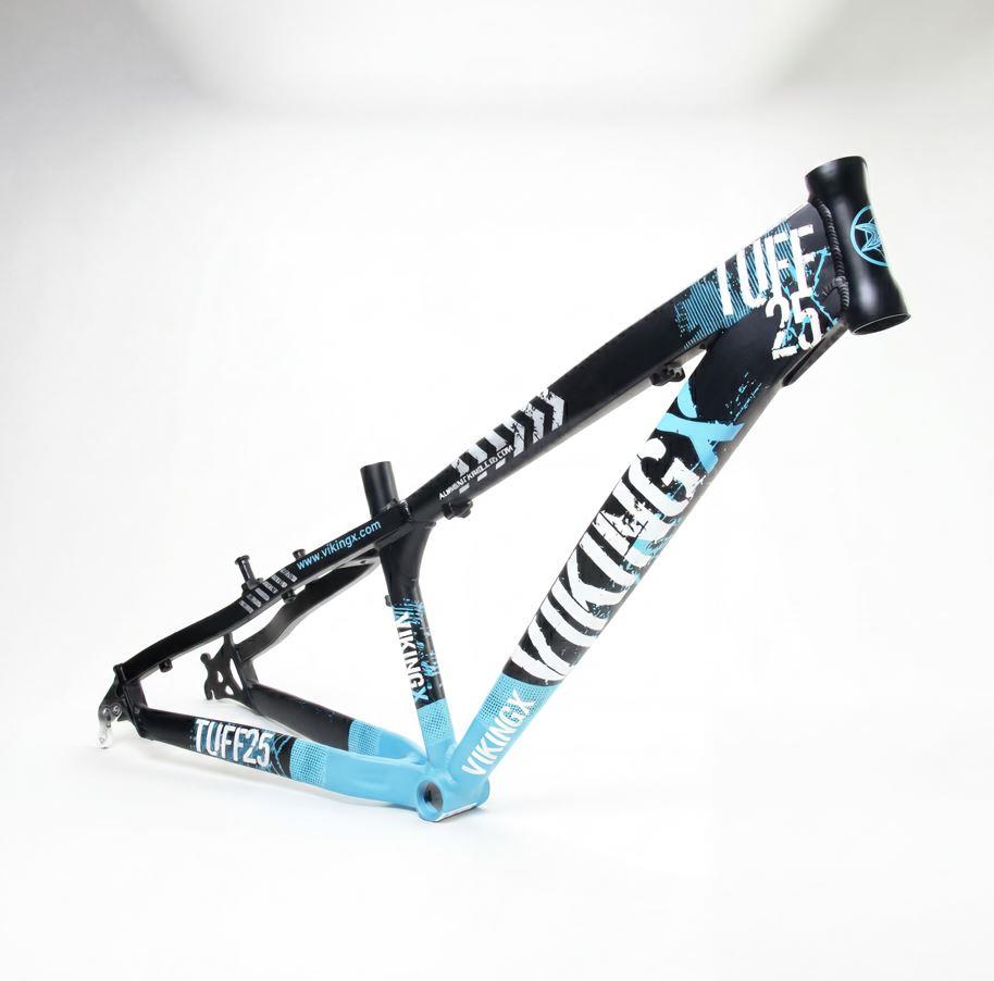 VikingX Tuff X-25 Dirt Jump Kadro Alüminyum Dirt Jump Bisiklet Kadrosu Hafif Dayanıklı Siyah Mavi