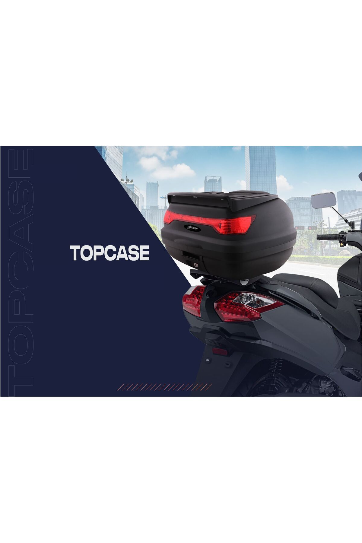 Wogen Basic 41 Litre Motorsiklet Arka Çantası Siyah Renk - Sırt Dayamasız Basic Model-Topcase