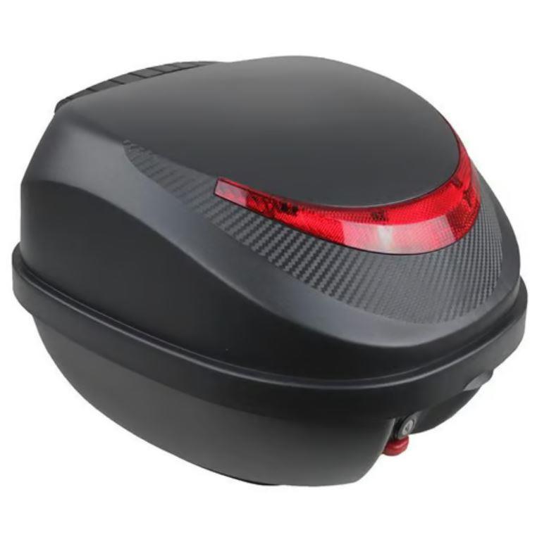REXX 33 Litre Sırt Dayamalı Karbon Desen Motosiklet Bisiklet E-bike Topcase Arka Çanta Siyah