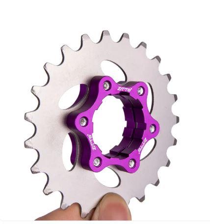 ZTTO Bisiklet Single Speed Dönüştürme Kiti Single Speed Tek Vites Dişli Dönüşüm Kiti 22T Mor Renkli