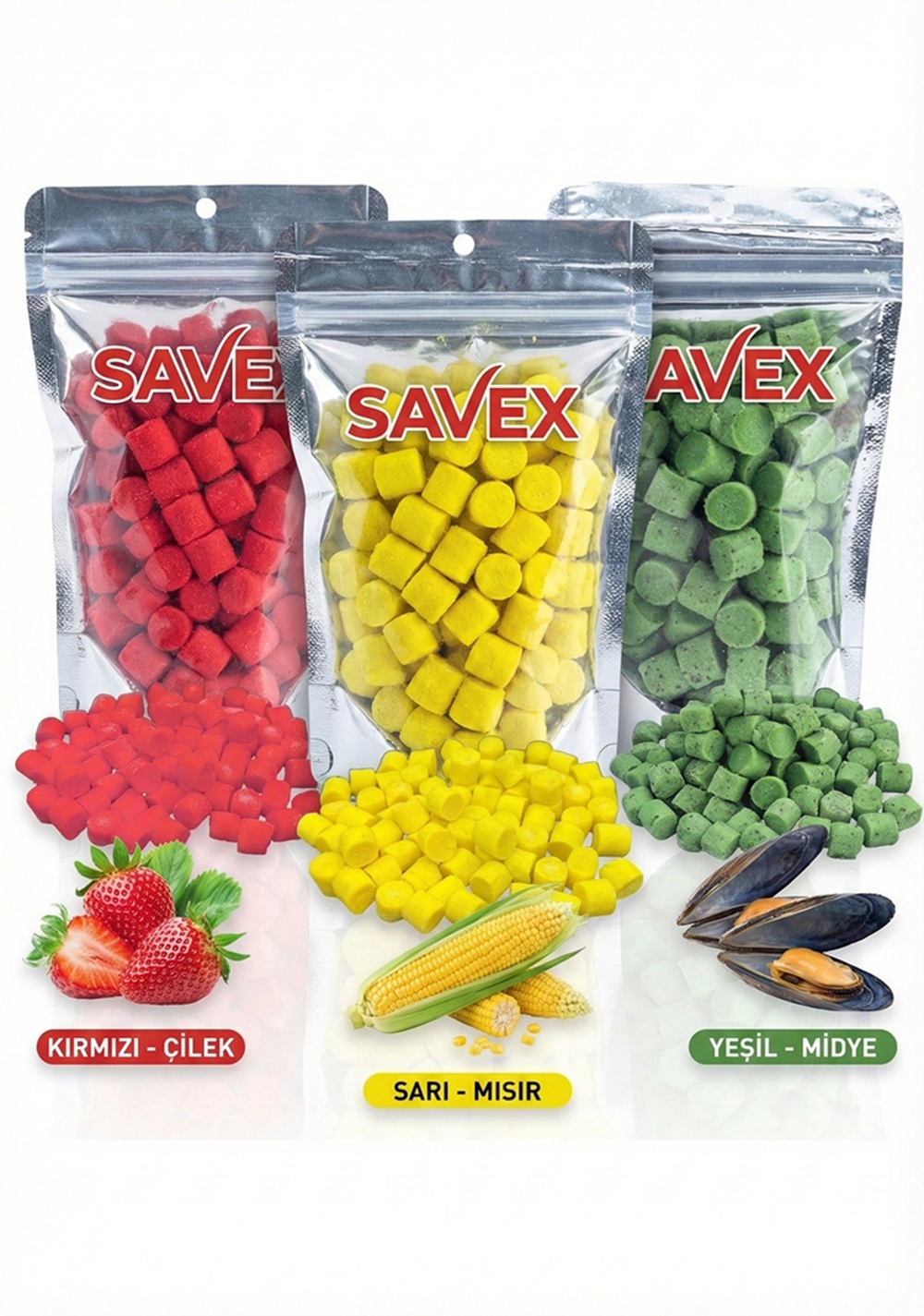 Savex Sazan ve Yayın Yemi Seti 3'lü Paket