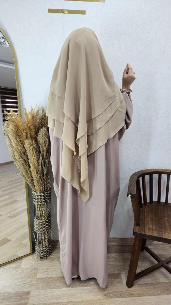 women's two-piece hijab clothing model 828 - Beige women's two-piece hijab clothing model 828 - Beige
