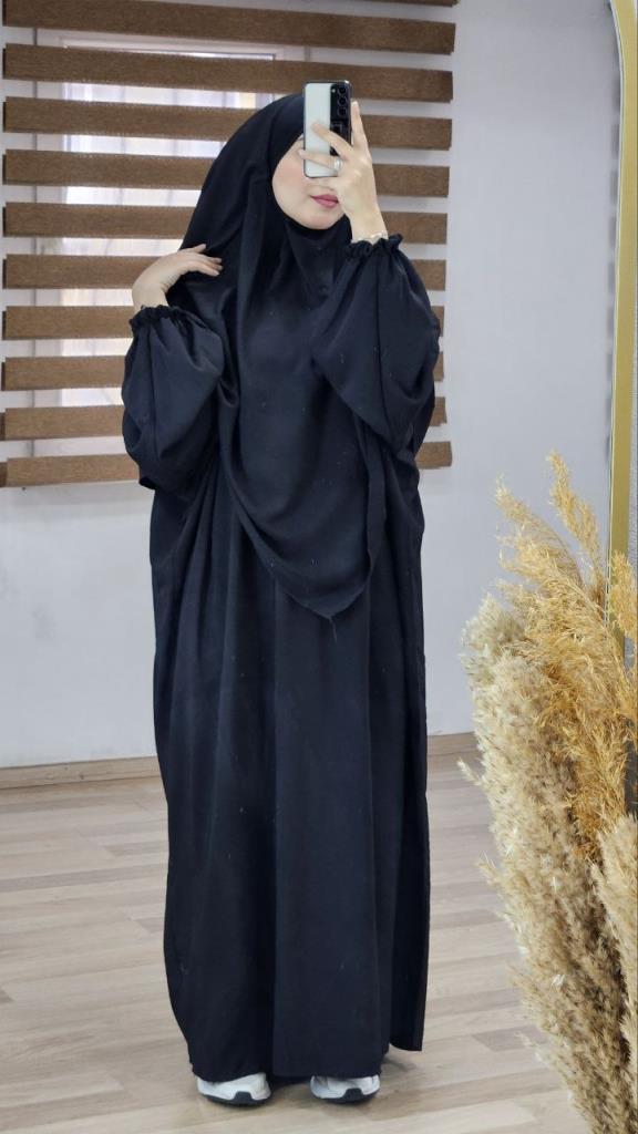 ملابس حجاب نسائية مكونة من قطعتين موديل 828 - اسود