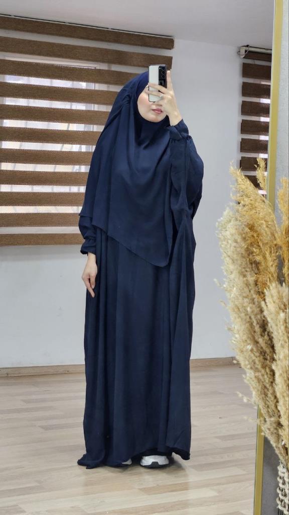 ملابس حجاب نسائية مكونة من قطعتين موديل 828 - كحلي