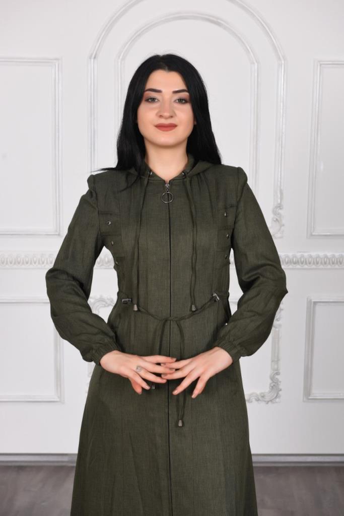 Women's seasonal stylish and comfortable coat is unlined and suitable for daily use, model 1011 - Khaki