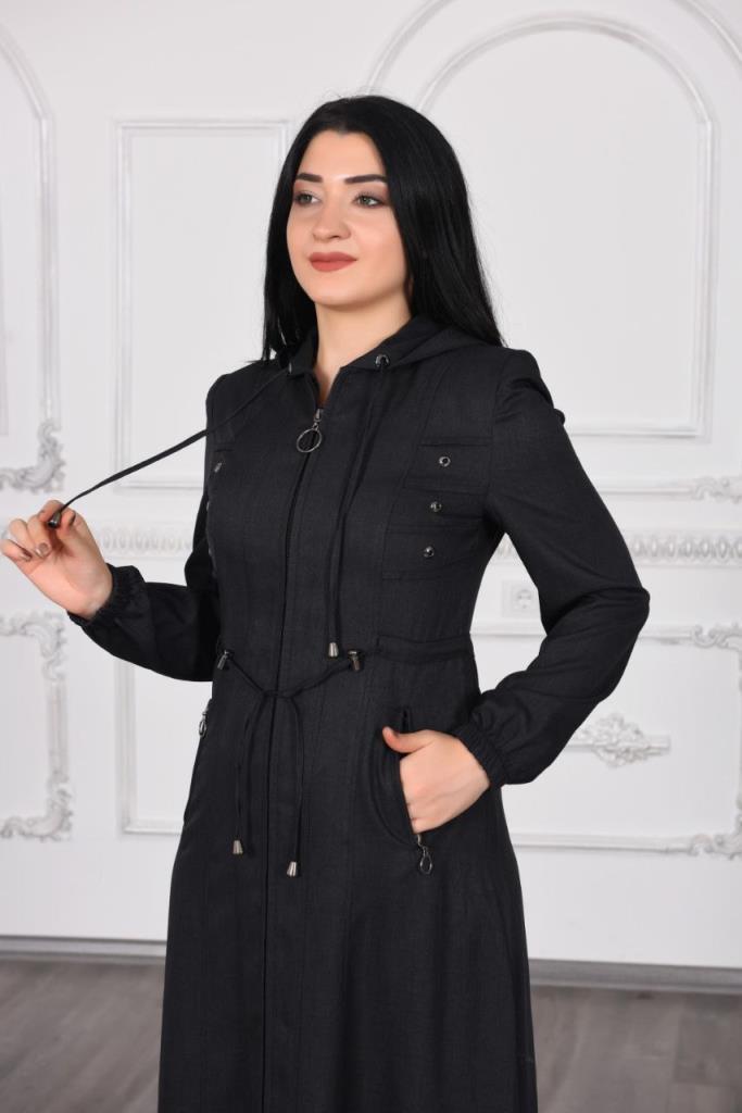 Women's seasonal stylish and comfortable coat is unlined and suitable for daily use, model 1011 - Black