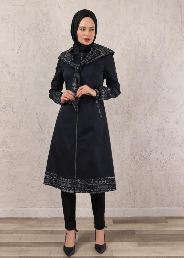women summer trench coat model 1030 - Black women summer trench coat model 1030 - Black