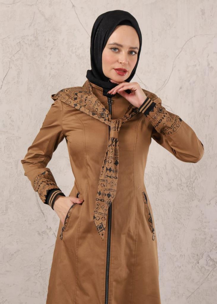 ترانشكوت  صيفي نسائي موديل 1030 - AÇIK KAHVE