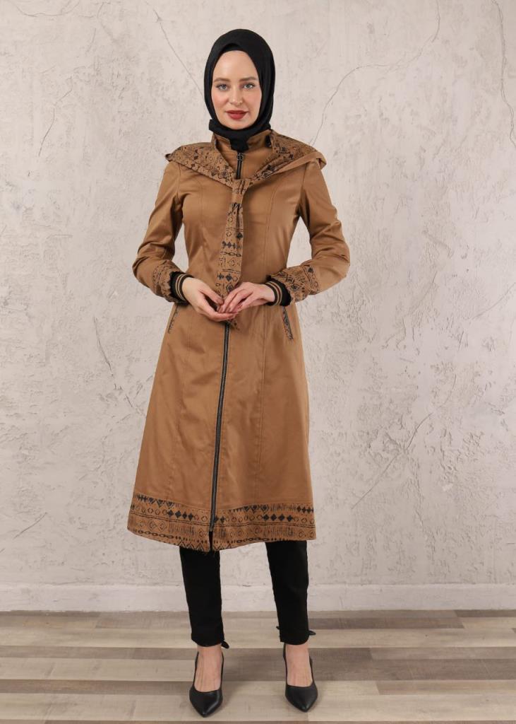 ترانشكوت  صيفي نسائي موديل 1030 - AÇIK KAHVE