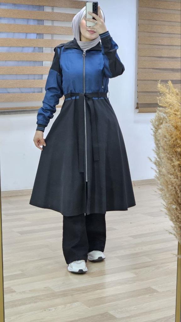 New season women's winter trench coat stylish and comfortable cut suitable for daily use model 1032 - Navy Blue