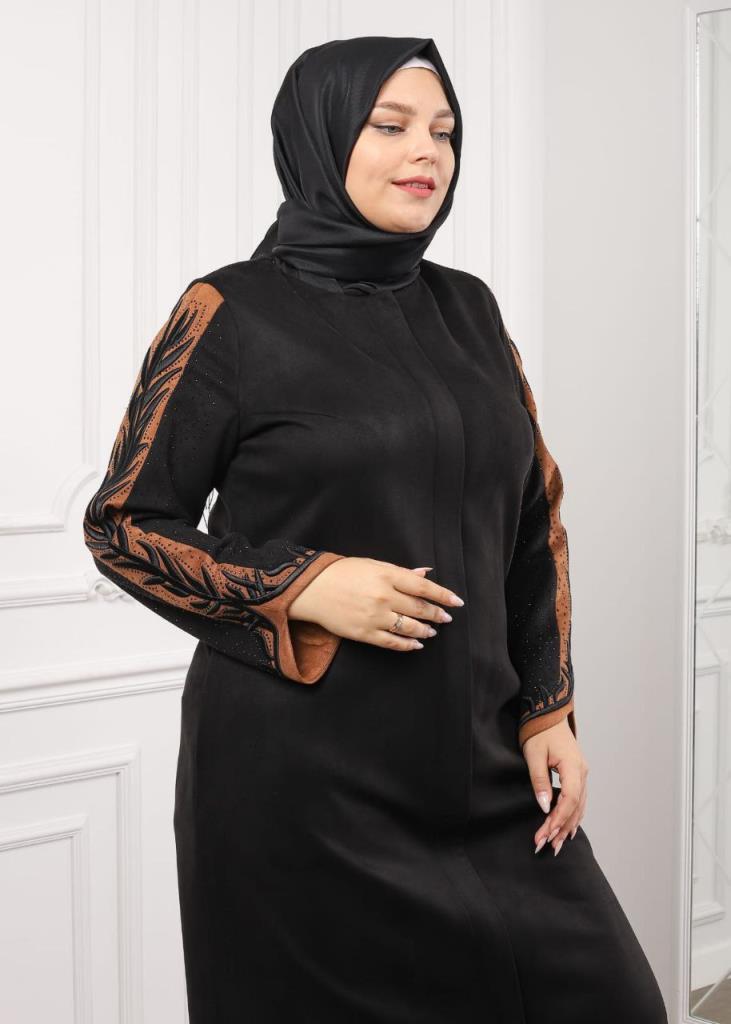 New season women's winter and hijab abayas are suitable for daily use model 4450 - AÇIK KAHVE