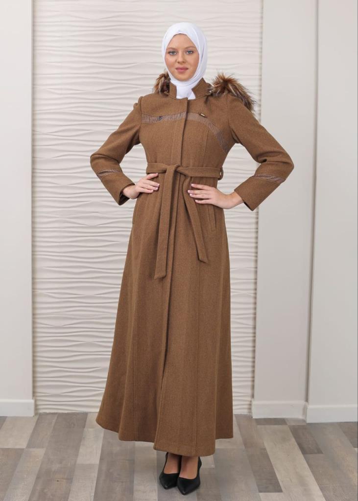 New season women's winter long coat comfortable cut suitable for daily use model 4612 - Tan