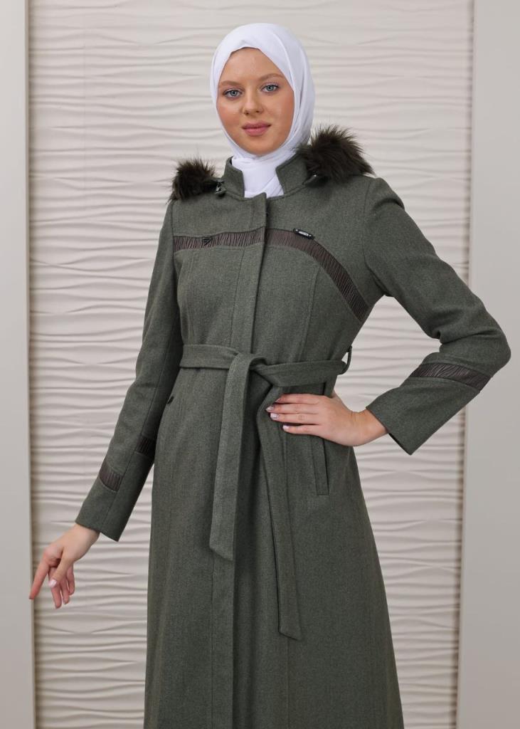 New season women's winter long coat comfortable cut suitable for daily use model 4612 - Khaki