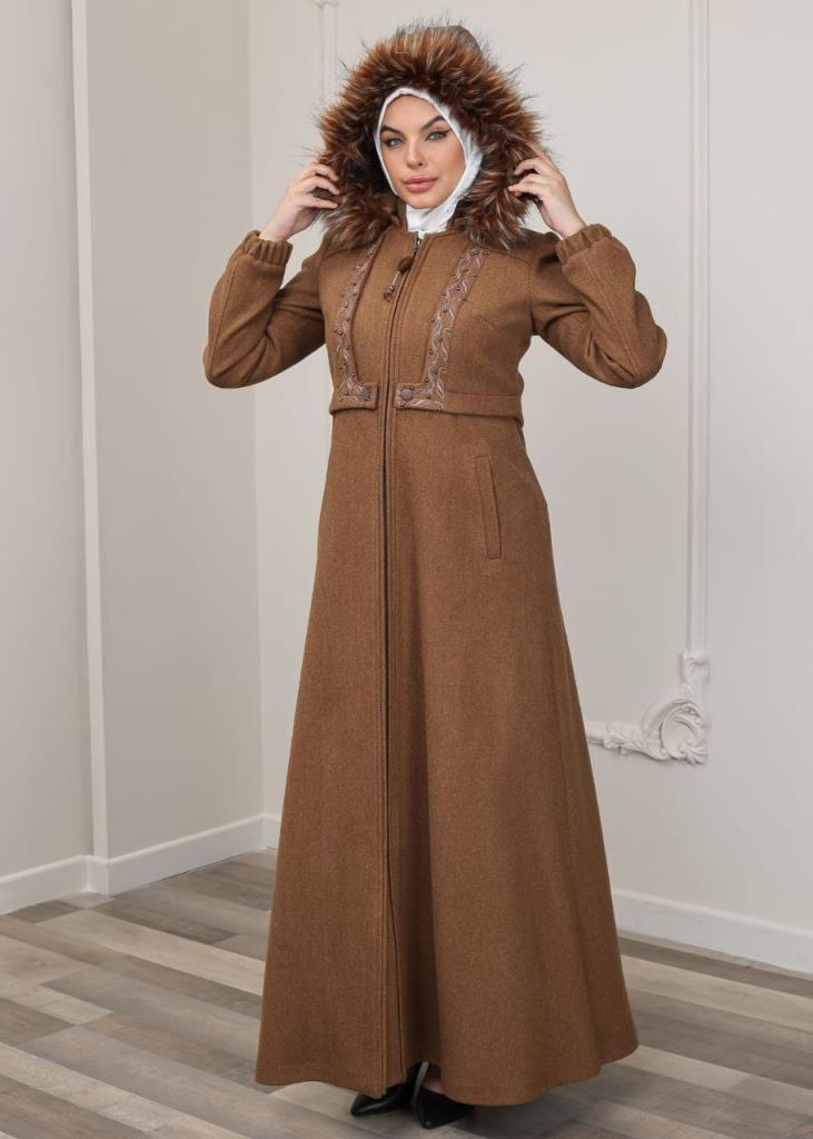 New season women's winter long coat comfortable cut suitable for daily use model 4613 - Tan