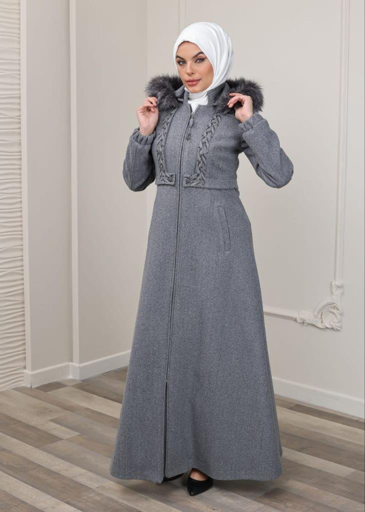 New season women's winter long coat comfortable cut suitable for daily use model 4613 - Gray