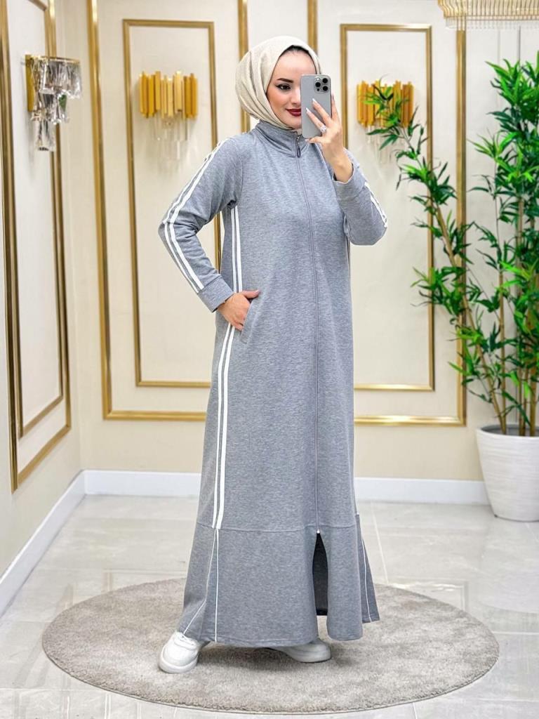 Long and elegant pajamas, perfect for an everyday look, model A0281. - Gray