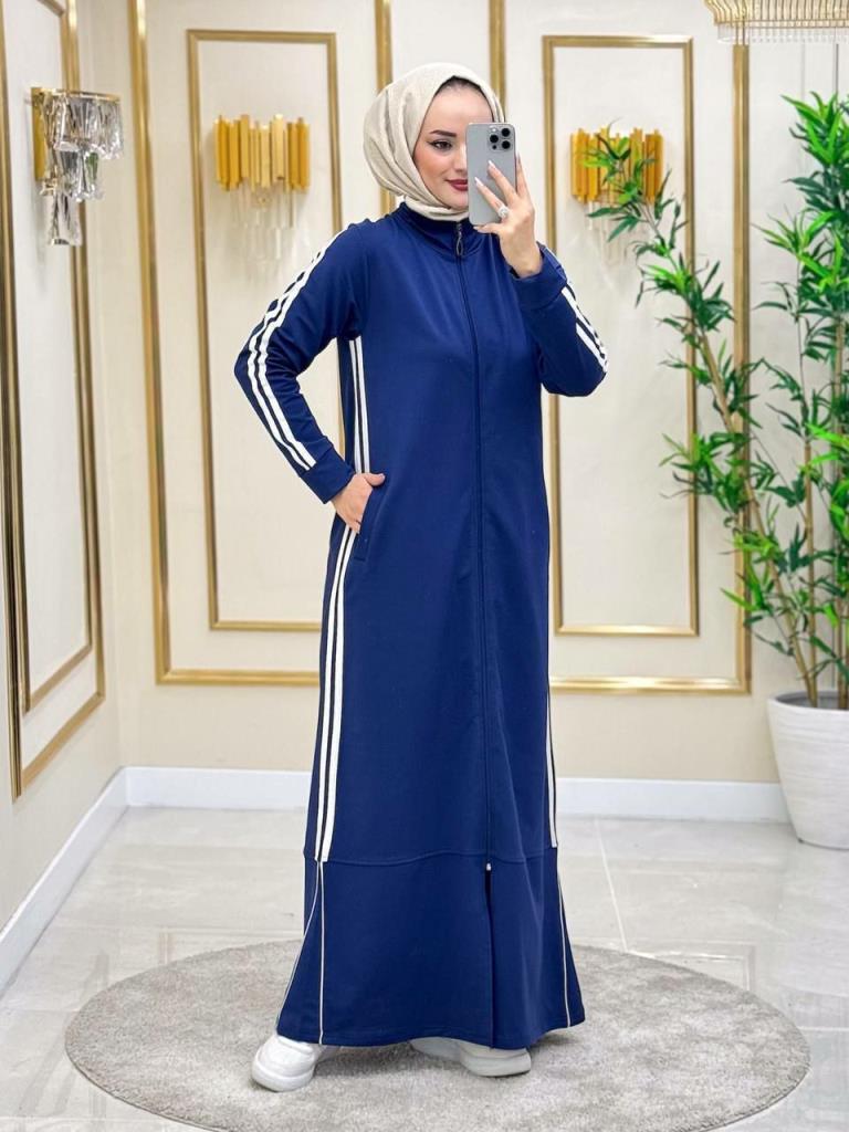 Long and elegant pajamas, perfect for an everyday look, model A0281. - Navy Blue