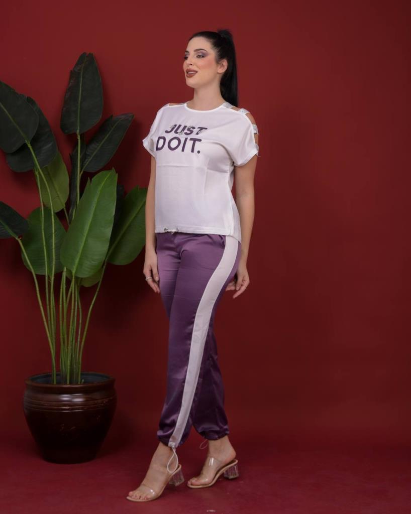 New season women's home pajamas satin comfortable cut suitable for bride's dowry model A0882 - Lilac