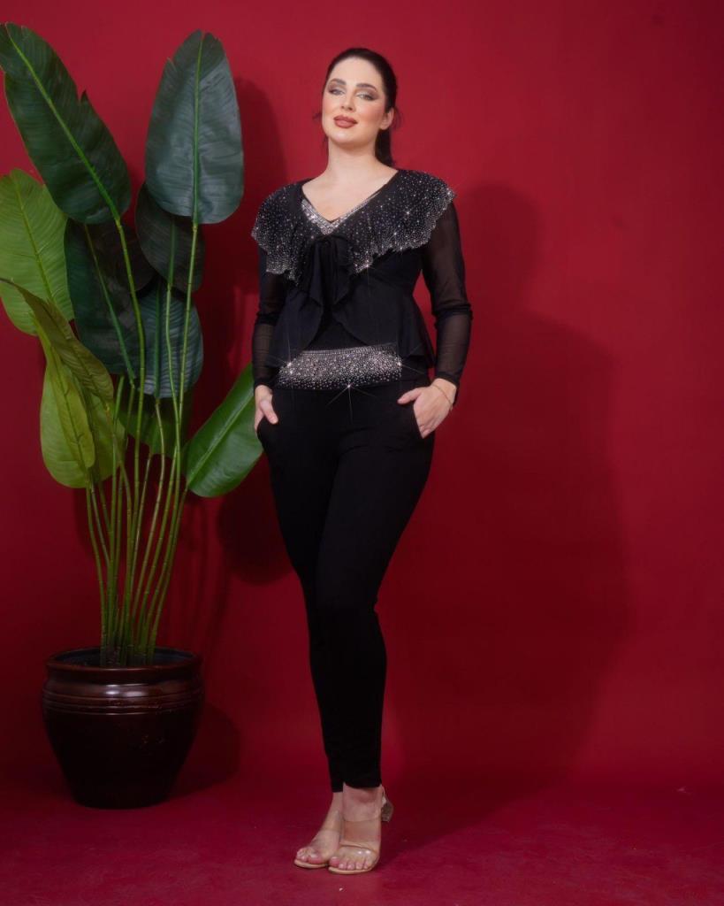 New season women's summer stylish and comfortable home pajamas are suitable for bridal dowry - Black