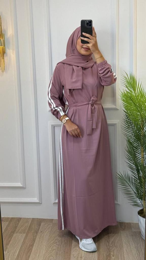 Abaya + shawl for veiled women, model G1153 - Pink