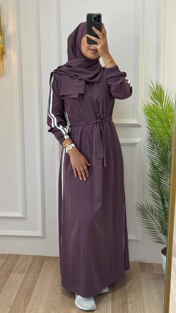 Abaya + shawl for veiled women, model G1153 - Lilac