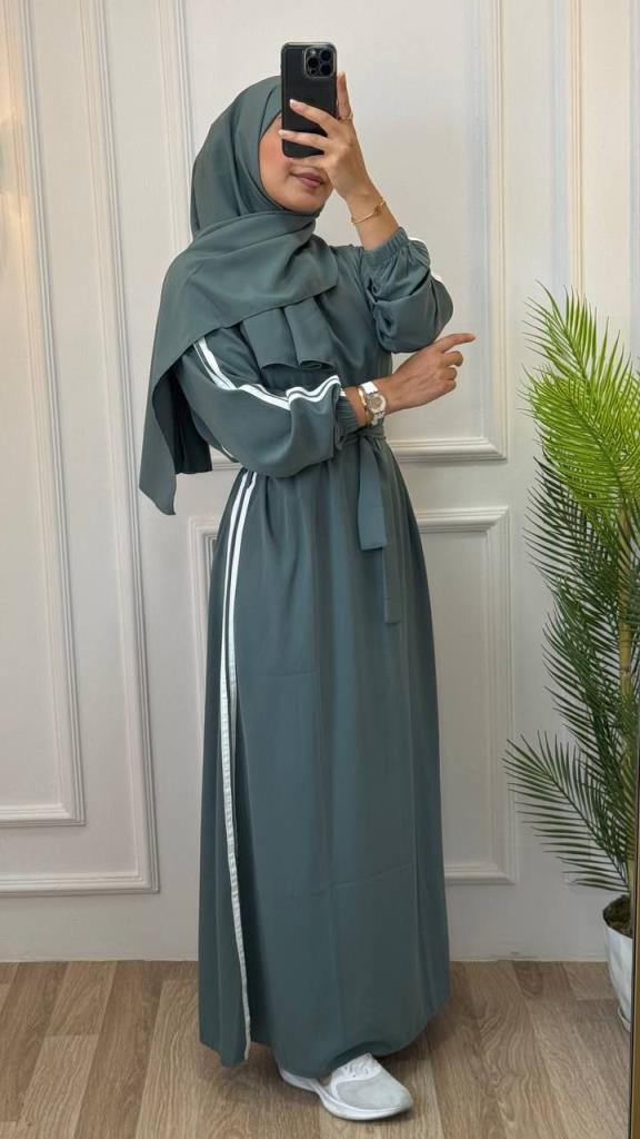 Abaya + shawl for veiled women, model G1153 - Khaki