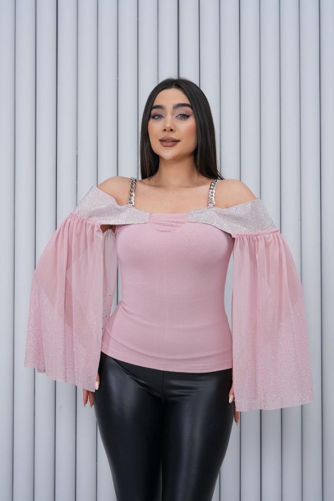 New season women's summer stylish and modern blouse suitable for special occasions model A2252 - Pink