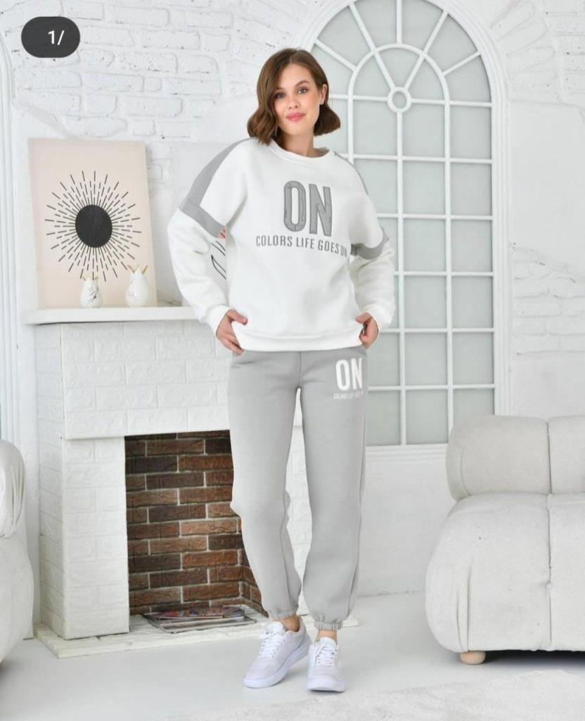 New season women's winter stylish and comfortable home pajamas model G0043 - Gray