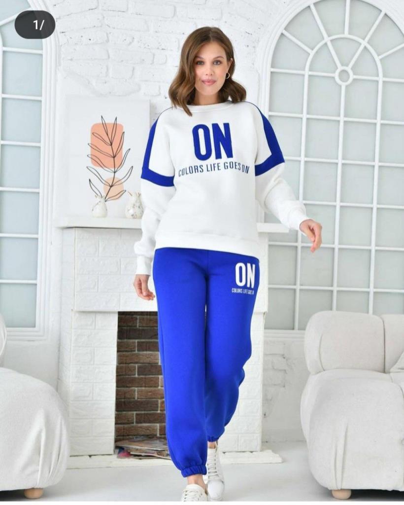 New season women's winter stylish and comfortable home pajamas model G0043 - Blue