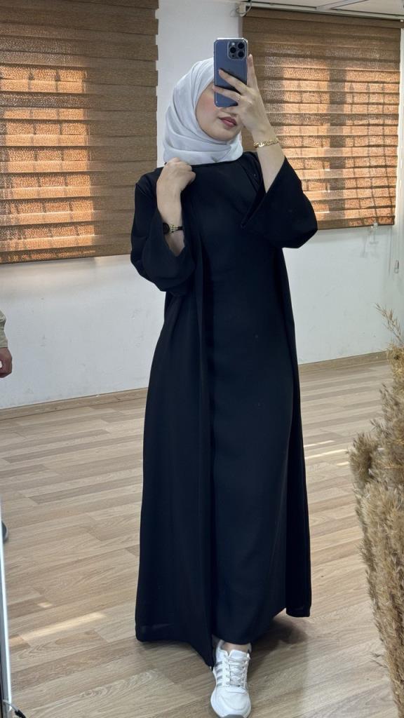 One of the latest models of a very comfortable and practical abaya, code G0873 - Black