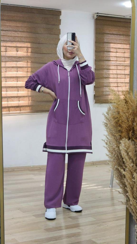 Pajamas for veiled women, cool fabric, model g1080 - Lilac