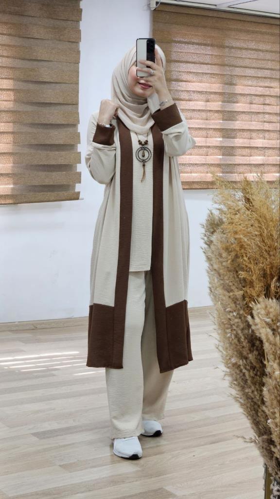 women's hijab suit model G1091 - Ecru