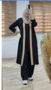 women's hijab suit model G1094 - Black
